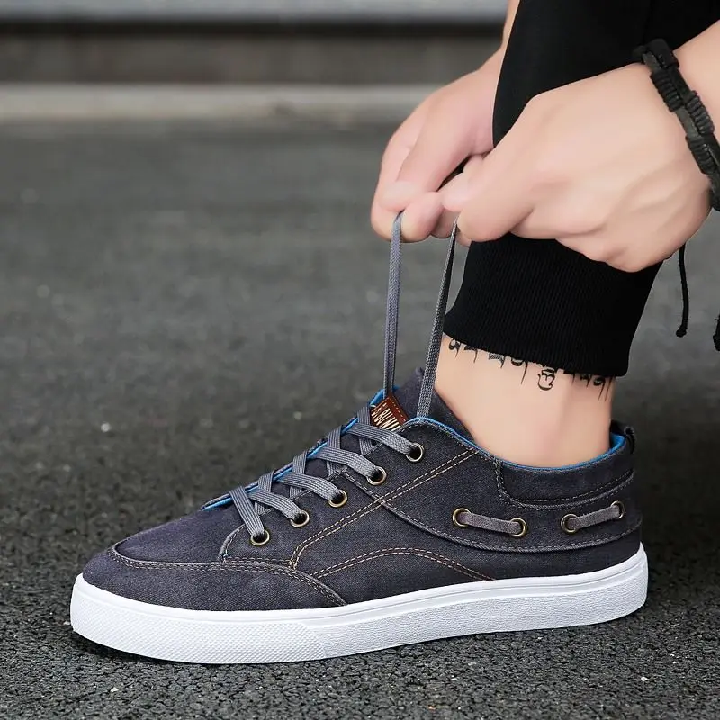 Мужская парусиновая обувь на весну и осень трендовая обувь в Корейском стиле мужская обувь повседневная ОБУВЬ сезонная обувь