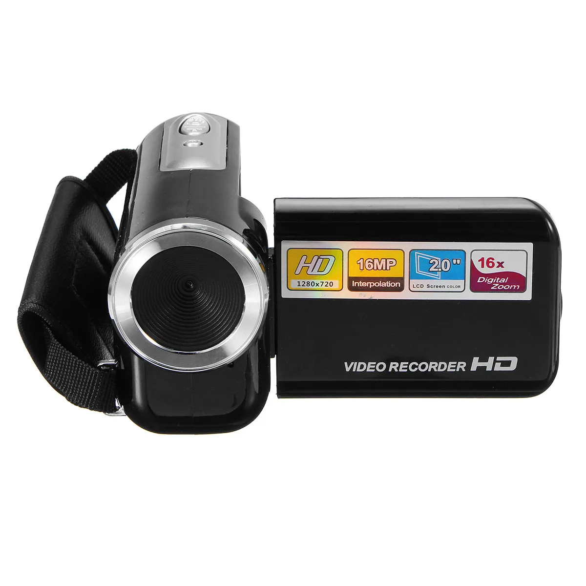 KINCO Цифровая видеокамера регистратор видеокамера DV 16MP 2,7 дюймов с 2," экраном FULL HD 1080P lcd 4X зум Любительская видеокамера - Цвет: Черный