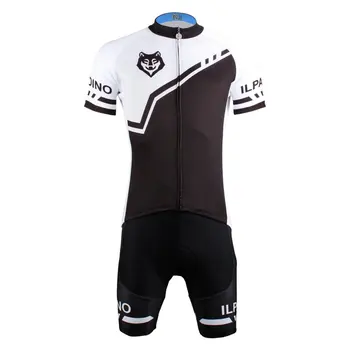 

Fashion Wolf Print Short Sleeve Cycling Jersey Bib Pants Kits Road Bike Men Clothes Uniforms Shirt Brace Straps Tights Set