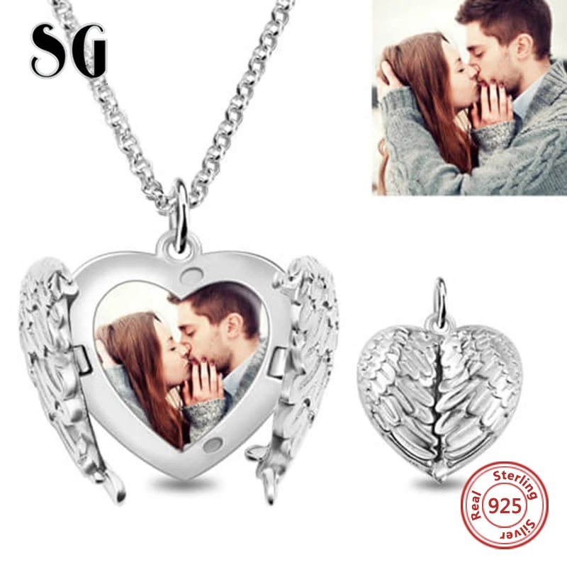 

Personalized 925 Sterling Silver Heart Engraved Feather Necklace Memorial Jewelry Gift Keepsake for Lover