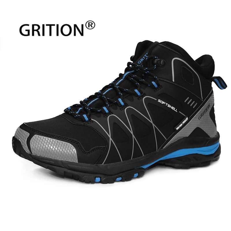 GRITION Mens Waterproof Trekking Hiking Boots Lace Up Mountain Climbing Work Shoes Non Slip Outdoor Winter Warm 2020 Size 46