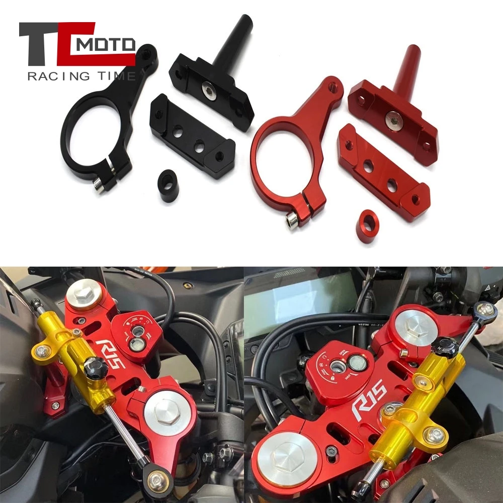 

TCMOTO CNC Motorcycle Steering Damper Stabilizer Mount Bracket For Yamaha YZF R15 V3 r15 v3 2017 2018 2019 2020