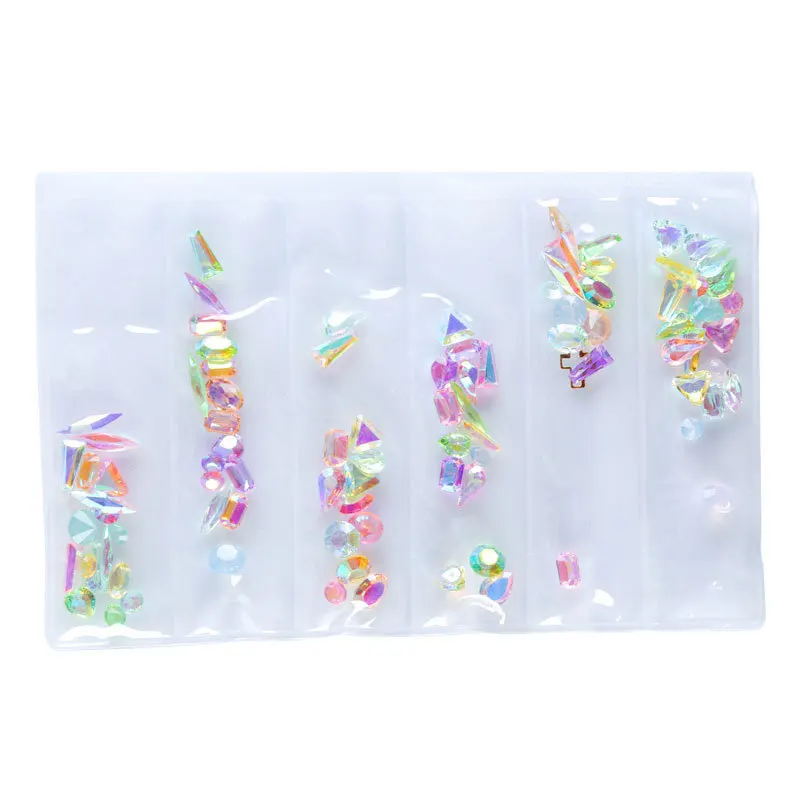 

1 Pack AB Colorful Different Shaped Nail Charms Crystals Jewelry DIY Mixed Diamond Rhinestones for Nails Art Tips Decorations