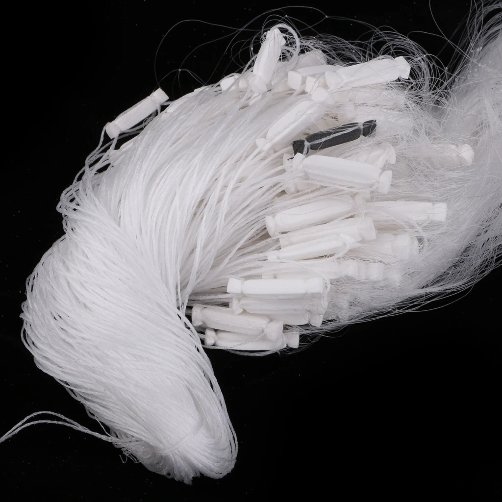 50m 3 Layer Fishing Fish Mesh Trap Nylon Clear with Float Monofilament Fishing Gill Net Gillnet Trap Fishing Nets Tackles Pesca