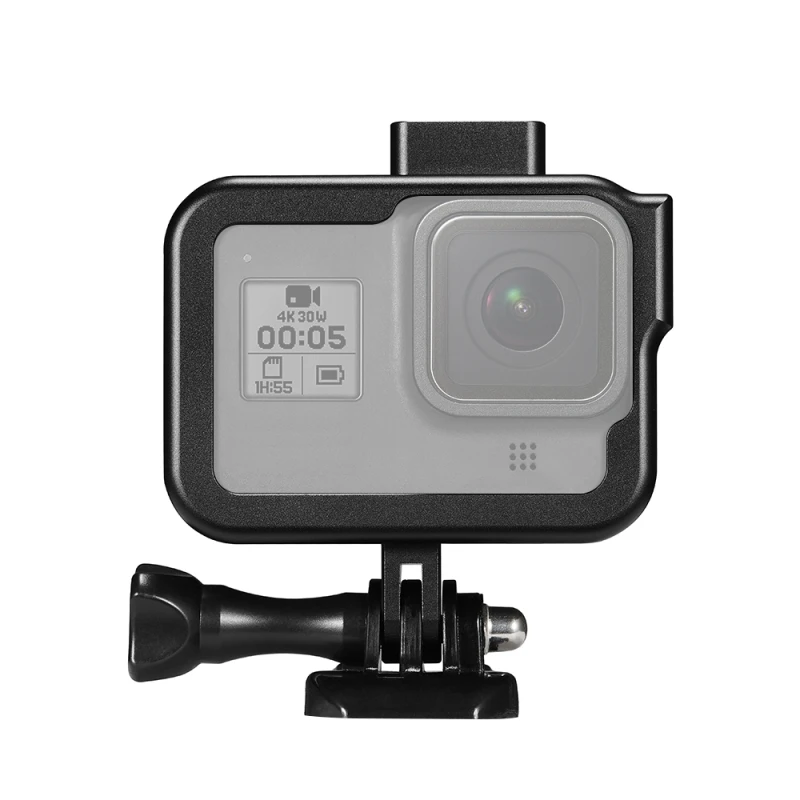 PULUZ для GoPro HERO8 черная стандартная рамка из алюминиевого сплава защитный чехол с базовой пряжкой и длинным винтом