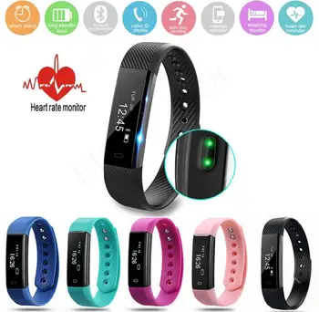 

Smart Bracelet Heart Rate Blood Pressure Monitor Fitness Tracker Sport Waterproof Smart Band