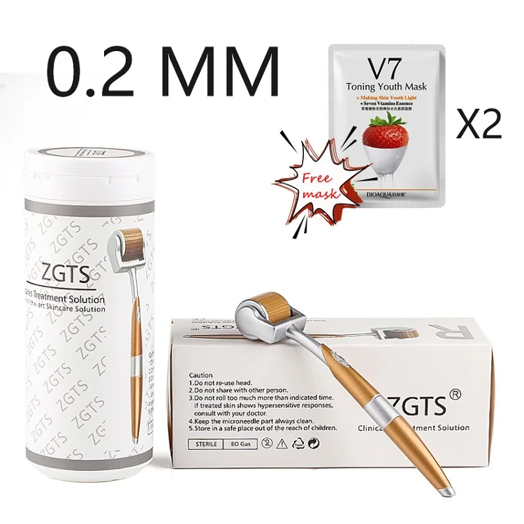 0.2MM roller 2 mask ZGTS роликовые иглы DRS Microneedle для многократного ухода за кожей омоложение лечение выпадения волос Титан для женщин удаление морщин лица - Цвет: 0.2MM roller 2 mask