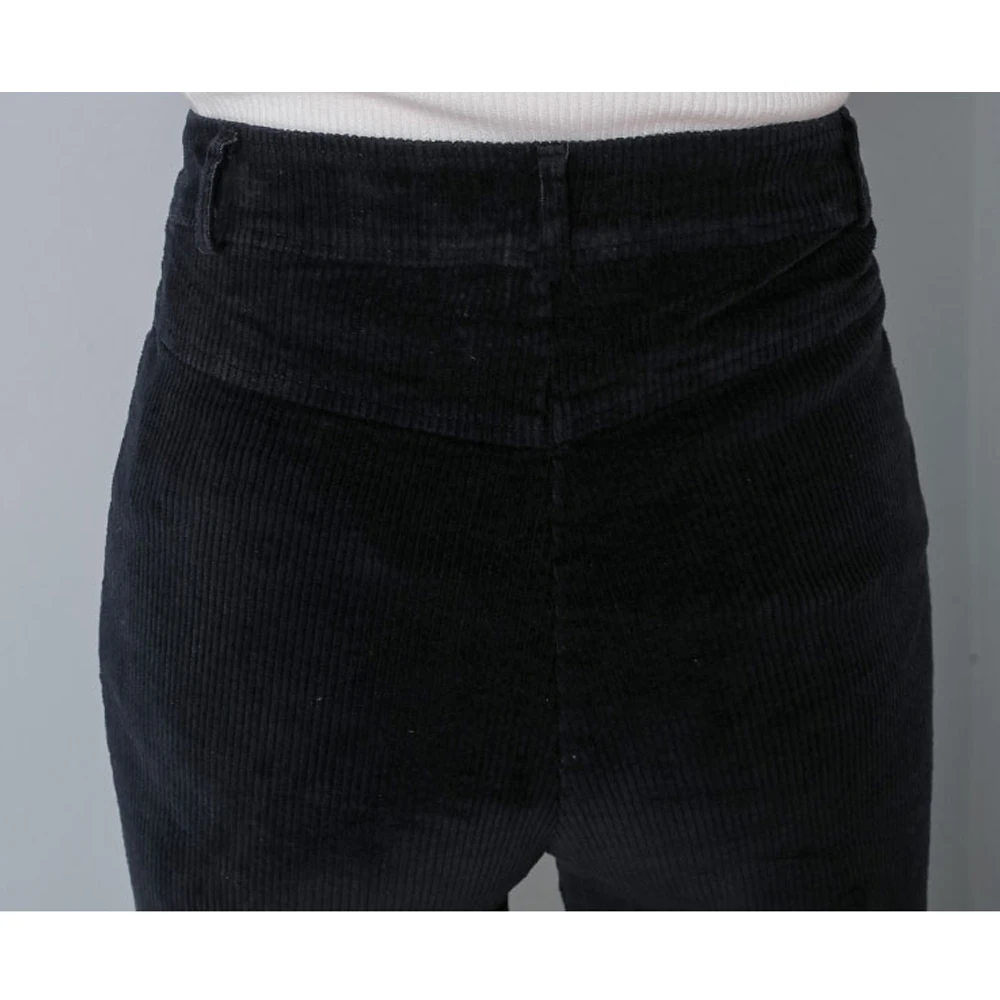 Утолщенные вельветовые брюки, осень и зима, новые Стрейчевые штаны с высокой талией, женские офисные повседневные брюки