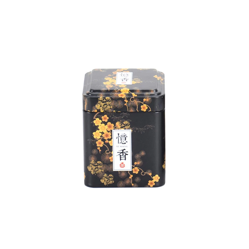 Xin Jia Yi упаковка маленькая чайная коробка в китайском стиле прямоугольник особой формы на заказ металлический Бисквит конфеты монеты жестяная коробка для чая - Цвет: Черный