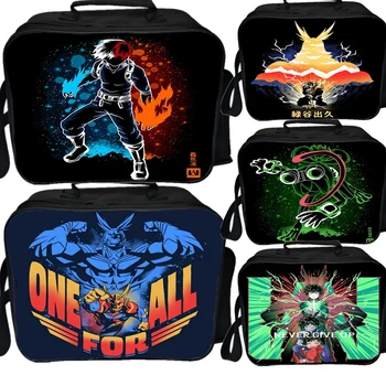 

My Hero Academia Lunch Bag Fresh Keeping Ice Cooler Bag Deku All Might Insulation Women Men Thermal Shoulder Bag Picnic Box