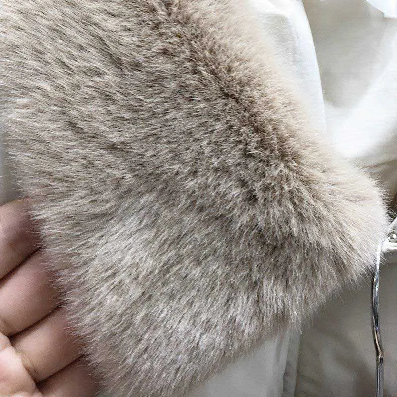NiceMix Women Fur Collar Cotton Padded Coat Ladies Warm Thick Parkas Winter Coat Female Down Jacket for Office Lady Office coat