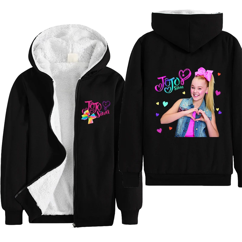 

SGY Cross-border e-commerce 2020 new eBay explosion models JOJO SIWA children's clothing plus velvet coat Does not fade