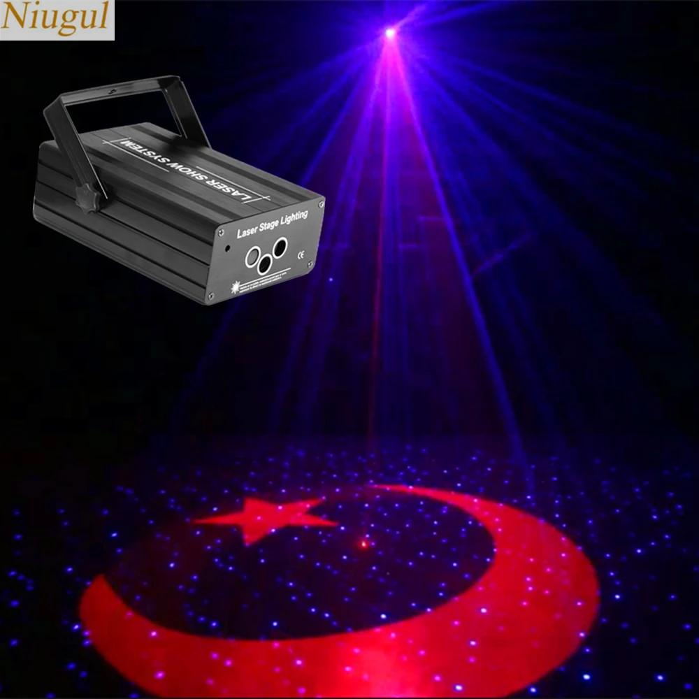 RGB звезда с узорами Луны эффект Лазерное освещение для сцены музыкальная