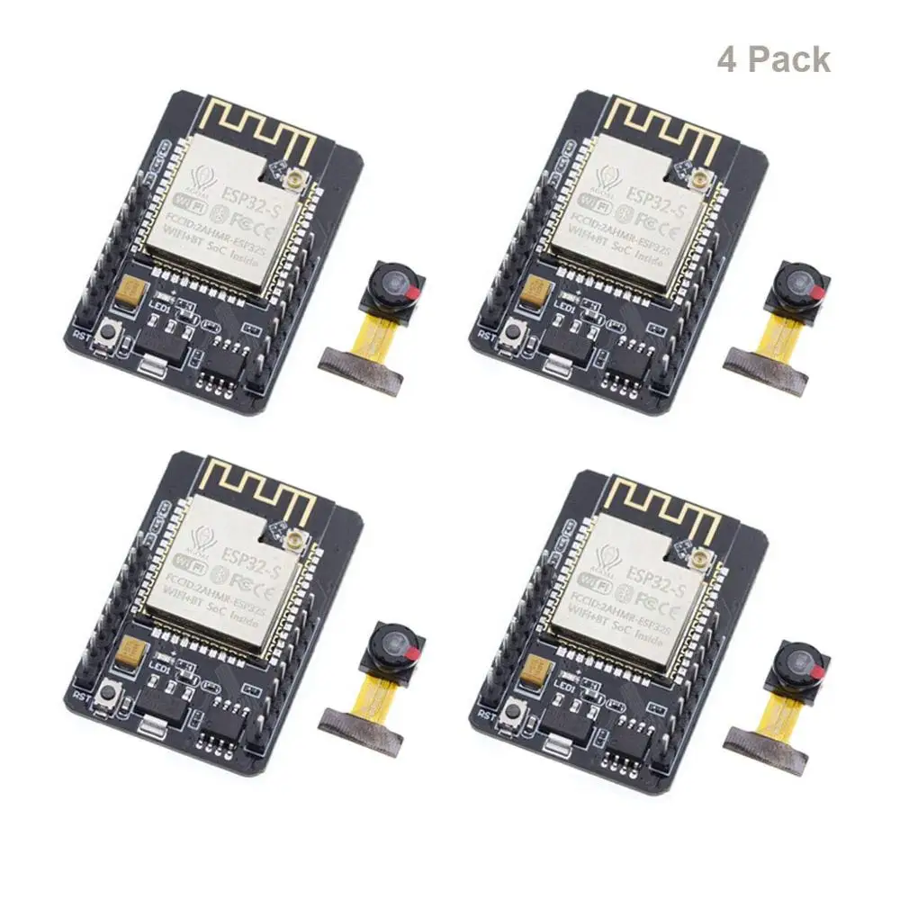 2 шт. ESP32-CAM ESP-32S модуль Wi-Fi ESP32 серийный wi-fi ESP32 CAM макетная плата 5V Bluetooth с OV2640 Камера модуль - Комплект: 4PCS