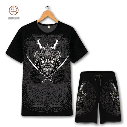 tshirt and shorts Креативная футболка с короткими рукавами с рисунком дракона летняя Новинка 2019New качественная мягкая удобная Роскошная Футболка мужская S-6XL - Цвет: tshirt and shorts