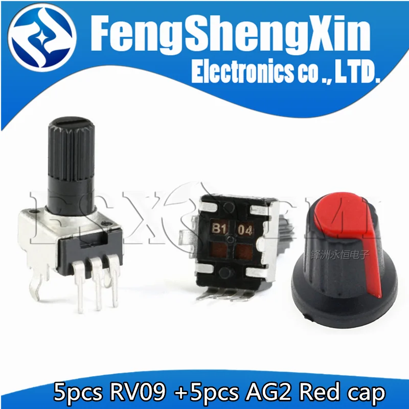 

5Set RV09 Vertical 12.5mm Shaft whit AG2 cap 5pcs 1K 2K 5K 10K 20K 50K 100K 500K 1M Adjustable Resistor Rotary Potentiometer