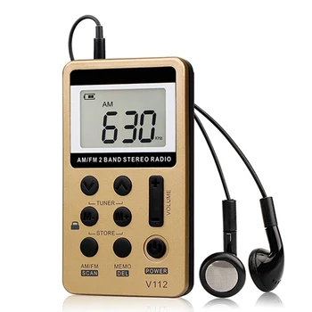 

Retekess Mini AM FM Stereo Radio Earphone Pocket Digital Tuning Operated Radio LCD Display Radio Digital Display Sleep timer