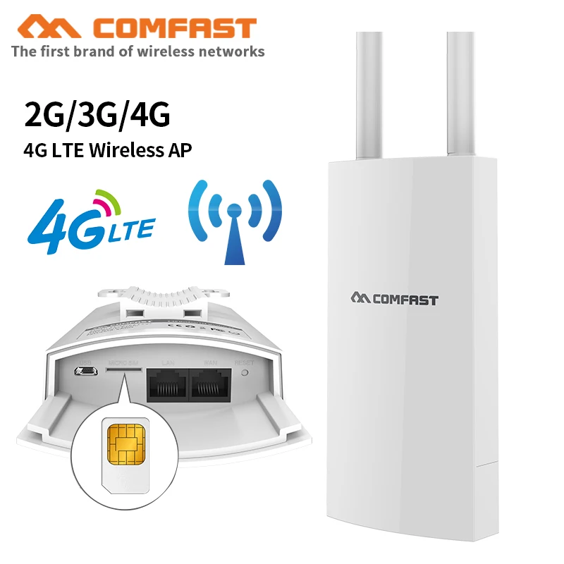 

COMAFST CF-E5 High Speed Outdoor 4G LTE Wireless AP Wifi Router Plug and Play 4G SIM Card Wireless Router With 2*5dBi antennas