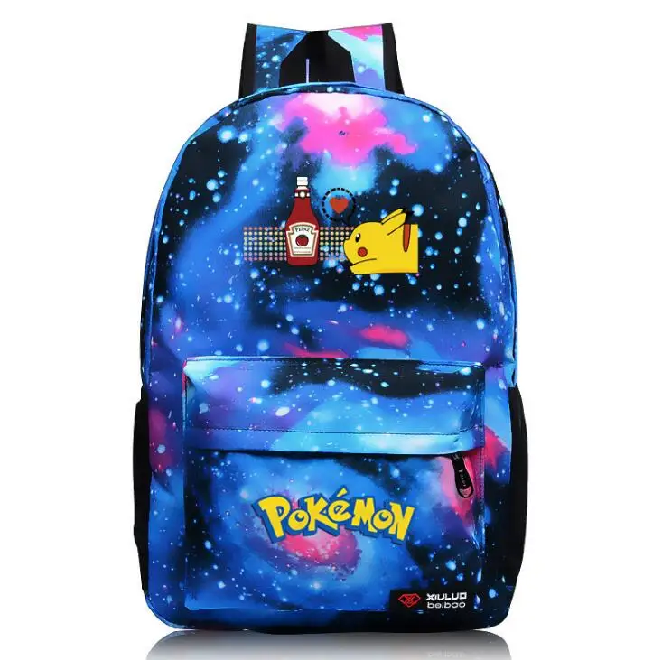 photo color Подростковый рюкзак Pokemon Go, детские школьные сумки, светящиеся в темноте игровые рюкзаки, рюкзаки для мальчиков, Mochila Escolar - Цвет: photo color