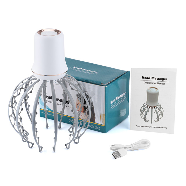 Electric Head Massager Vibration Massage Detachable 12 Massage Claws Massage Scalp Relieve Head Fatigue Portable Massage
