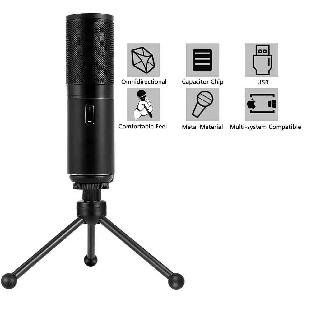 USB микрофон микрофоны для компьютера Настольный Ноутбук штекер ноутбука и игры