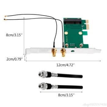

Wireless Wifi Network Card Mini PCI-E To PCI-E 1X Desktop Adapter + 2 Antennas N07 20 Dropshihpping