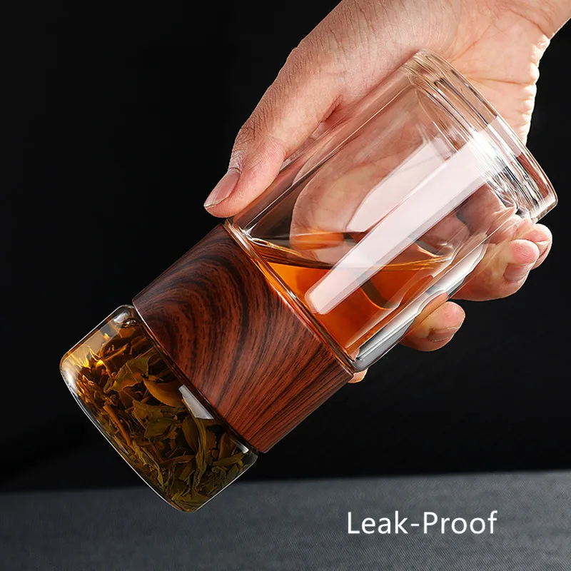 High Quality Double Glass Water Bottle With Case Tea Drink Bottle Infuser Tumbler Drinkware Waterbottle Eco-Friendly 5 | High Quality Double Glass Water Bottle With Case Tea Drink Bottle Infuser Tumbler Drinkware Waterbottle Eco-Friendly 5