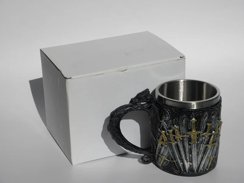 Excalibur нержавеющая сталь Смола 3D пивная средневековая кружка Кубок Игра престолов кружка кофе чашка вина стекло кружки лучший подарок