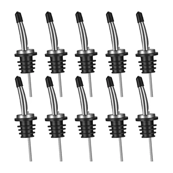 

Stainless Steel Pourers,Speed Pourer, Liquor Bottle Pourers and Vinegar Tapered Stopper Spout,Free Gift Sealed Dust Caps