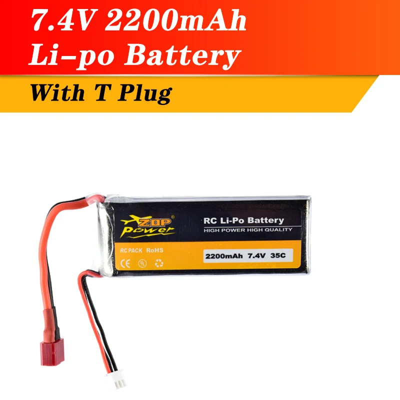 ZOP Power 7 4 В 2200 мАч 35C 2S Lipo батарея с Т-образным разъемом сменная для