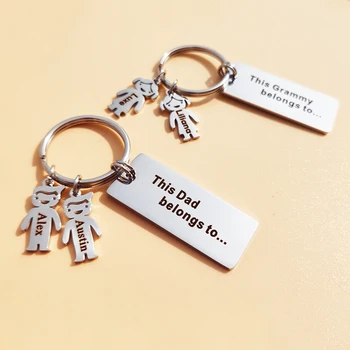 

Family Love Keychain Customized Personalized Daddy Family Kids Name Engraved For Parents Papa Children Present Keyring Bag