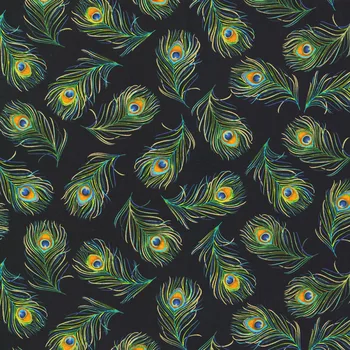 

Japanese Style Classic Peacock Feather Clothing Patchwork Fabric Printed Handmade DIY Cloth Head