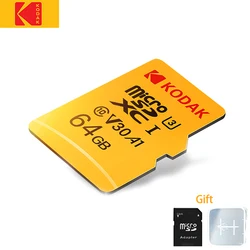 KODAK – carte Micro SD originale, 32 go/64 go/256 go/128 go, TF, TF, a1, V30, U3, 100 mo/s, adaptateur mémoire 