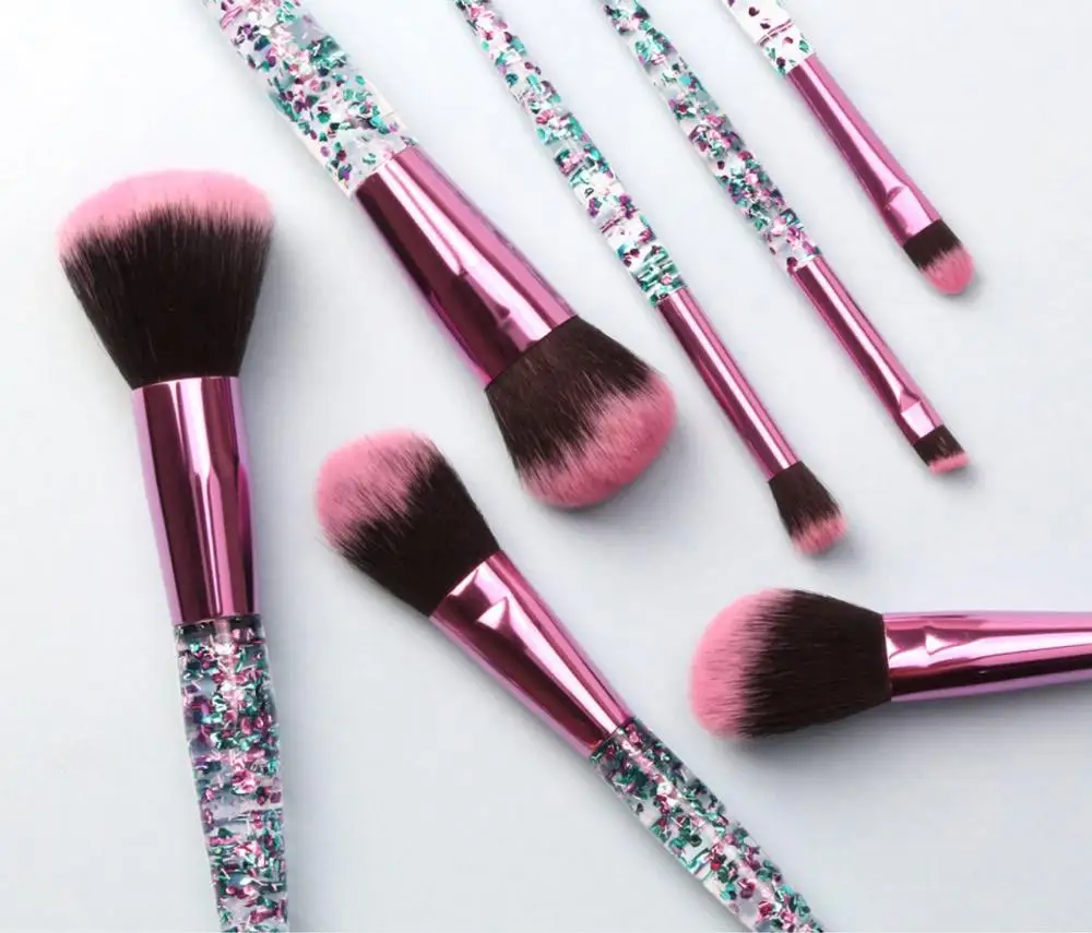 

Makeup Brushes Set 7Pcs Diamond Crystal brush set Foundation Blush Brush Powder Blending Eyeshadow Beauty Make up Brush Tool Kit