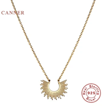 

CANNER 925 Sterling Silver Necklace For Women 2020 Jewelry Personalized C-line Chain Gold 18k Choker Necklace Collares Collar