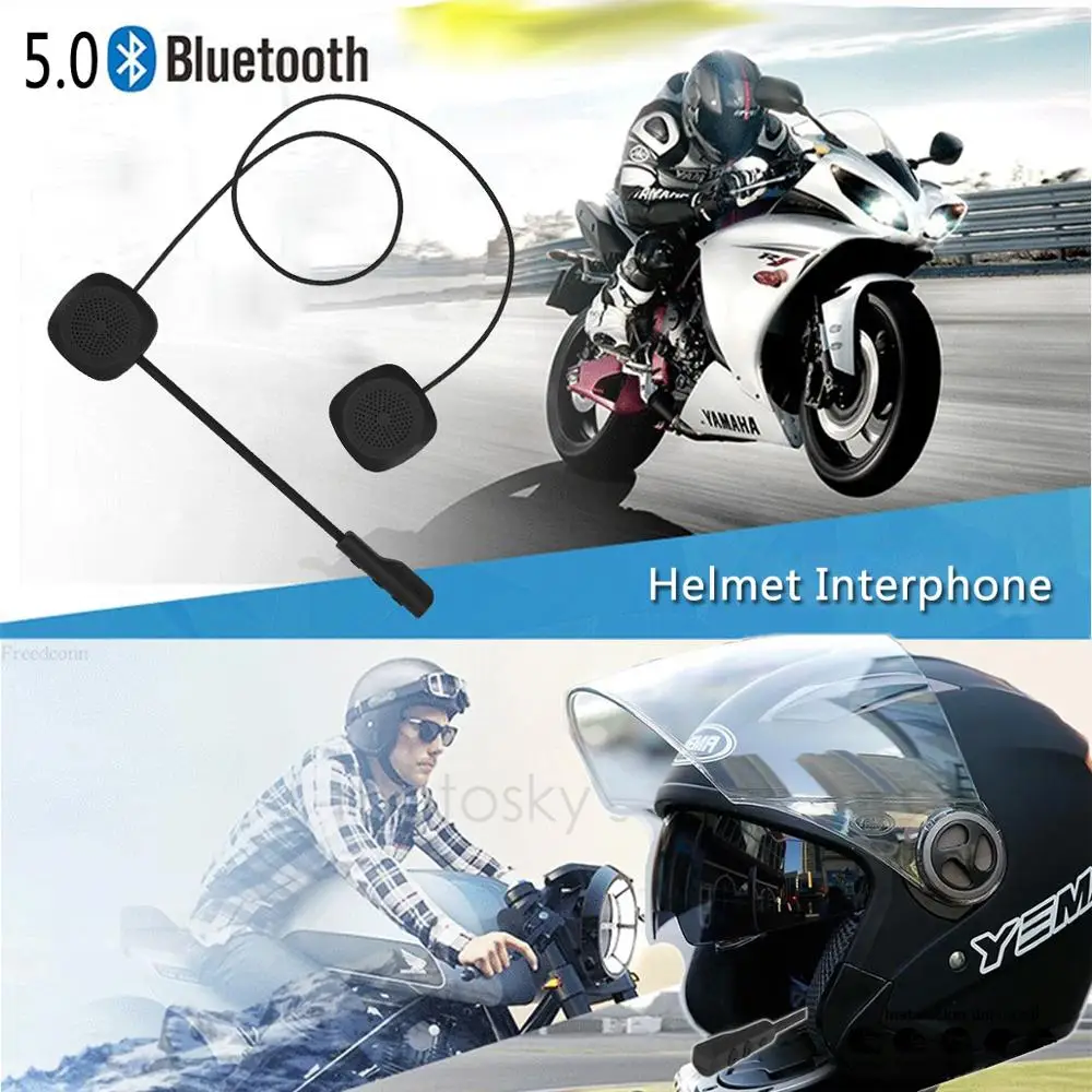 

Bluetooth Motorcycle Helmet Interphone Headset Motorbike Handsfree Headset Headphone intercom for Music GPS Car styling