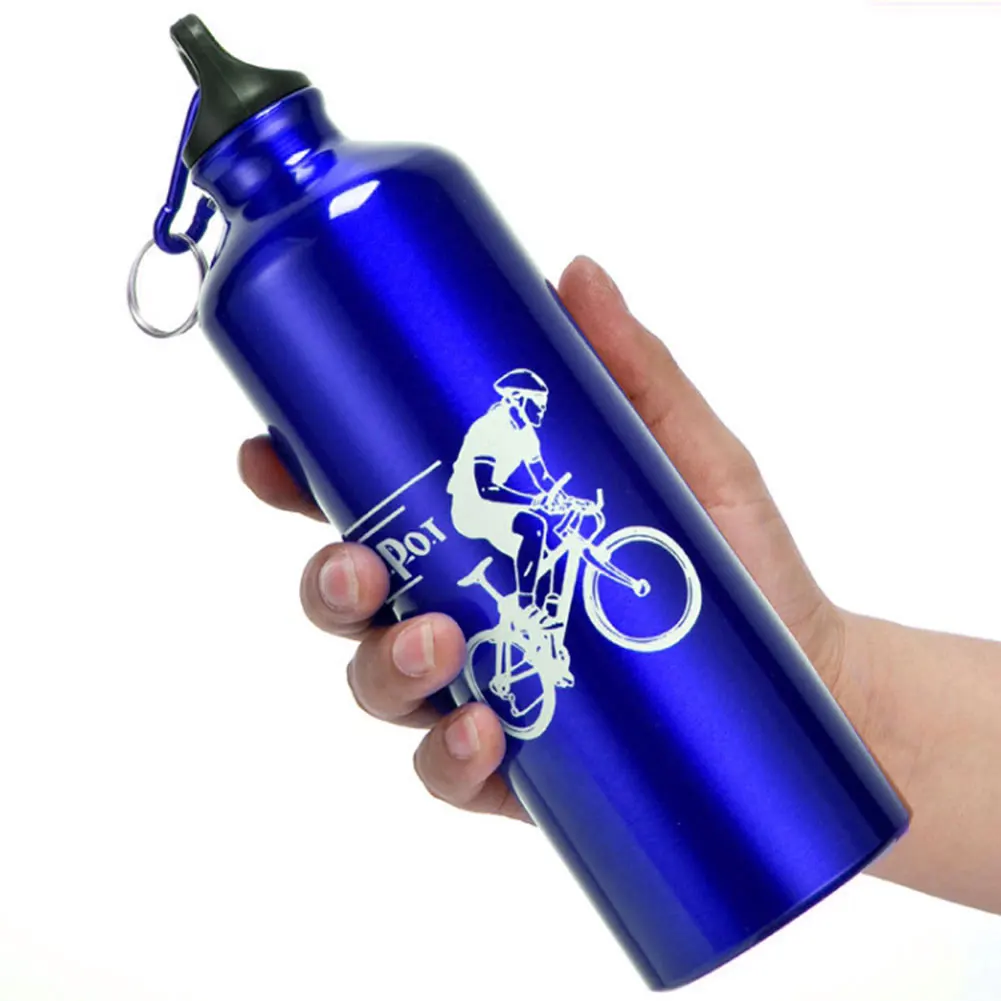 Outdoor 750ML Water Drinking Bottle Carabiner Hiking Cycling Aluminum Cup