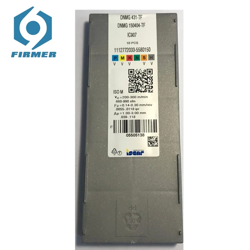 Оригинальные твердосплавные вставки 10 шт. Токарные Вставки DNMG150404-TF IC907 металлический резак токарный станок токарный инструмент резак