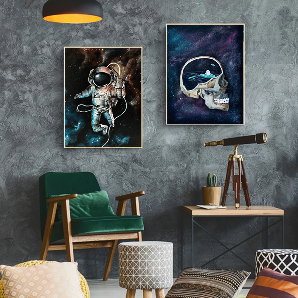 

Modular Canvas HD Prints Pictures Wall Art Astronaut Space Dreaming Stars Paintings Home Decoration Posters For Living Room
