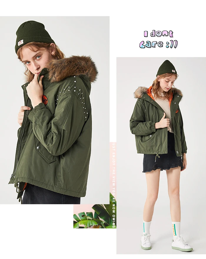 Женская хлопковая парка SEMIR s, новинка, Зимняя женская плотная короткая парка больших размеров