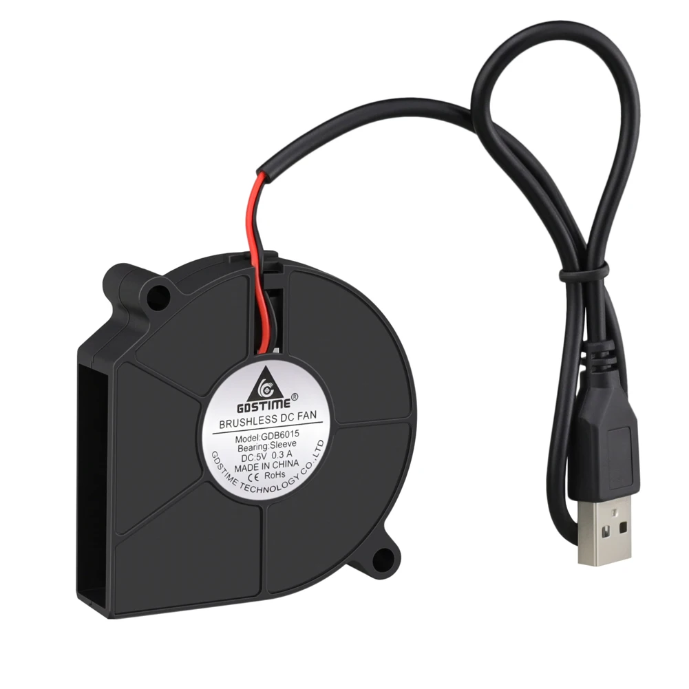 Gdstime 5v Usb 60 mm 6015 Ventilador de Refrigeração dc sem Escova Turbo Ventilador Radiador 60 mm x 15 mm Ventilador Centrífugo do Dissipador Calor Cooer 20 Peças - Imagem 4