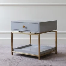 Светильник, роскошная тумбочка, дизайнерская модель, мебель для комнаты, железный шкаф с золотыми краями, с выдвижными ящиками, набор тумбочек