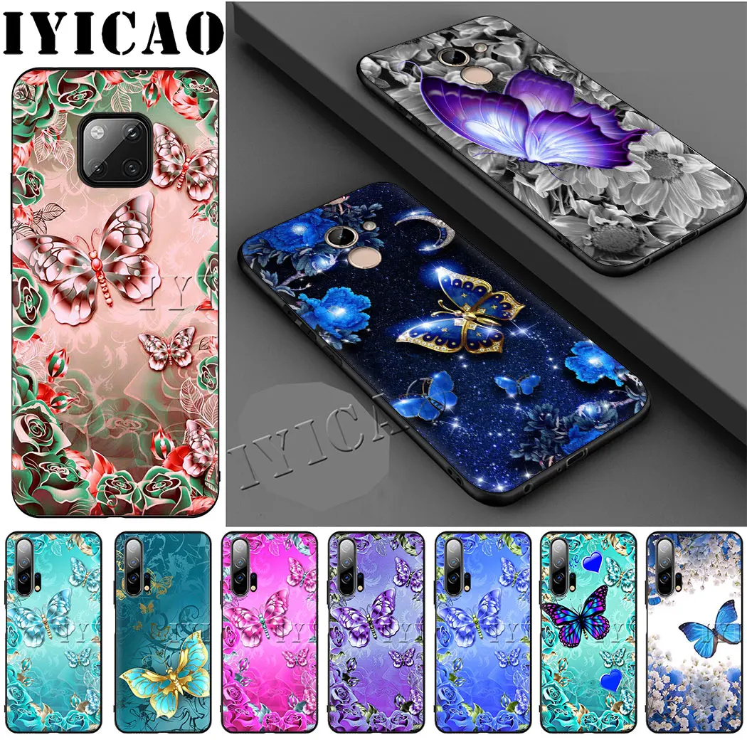 IYICAO бабочка Красочный Рисунок арт мягкий чехол для huawei Y6 Y5 2017 Prime 2018 Y7 Y9 2019 10 20 Pro Nova