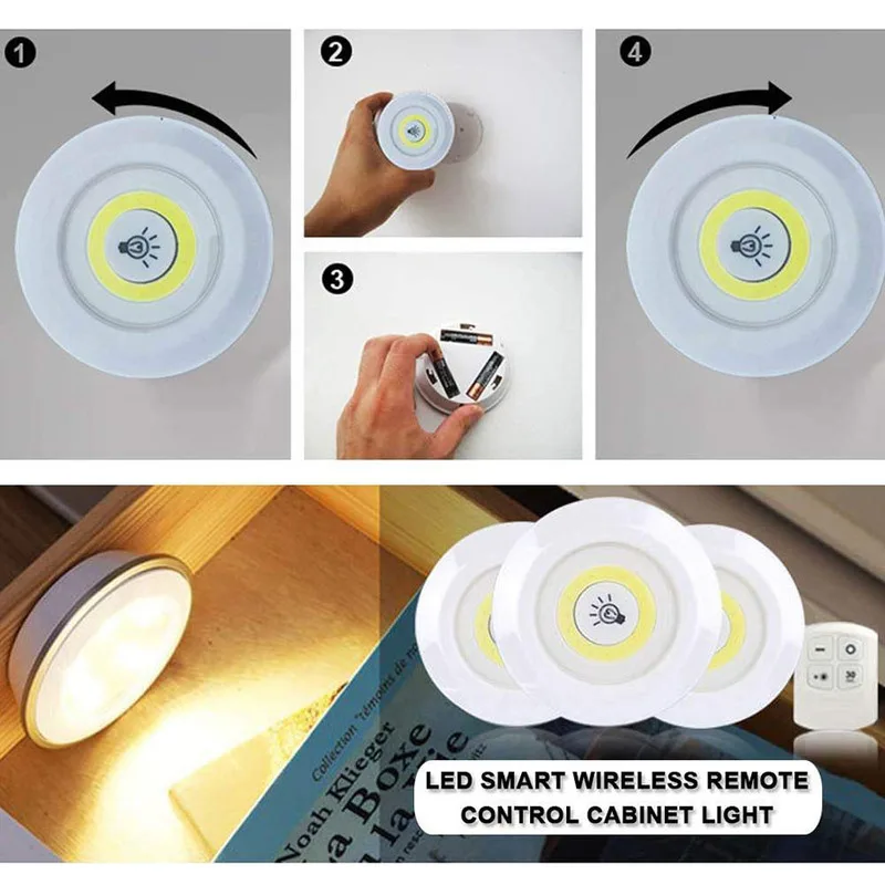 На батарейках диммируемая светодиодная подсветка под шкаф COB светодиодный шайба светильник s шкафы светильник s с пультом дистанционного управления для шкаф для одежды ванная