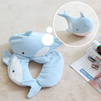 

1PC Shark Deformation Pillows Foam Particles U Shaped Neck Pillow Cushion Pattern Car Neck Protection Pillows Travel Pillow Neck