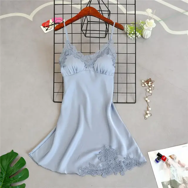 Brand New Chinese Women Robe Satin Nightgown Sexy Nightshirt Sleepwear Lace Bath Gown Summer Casual Home Night Dress Nighty