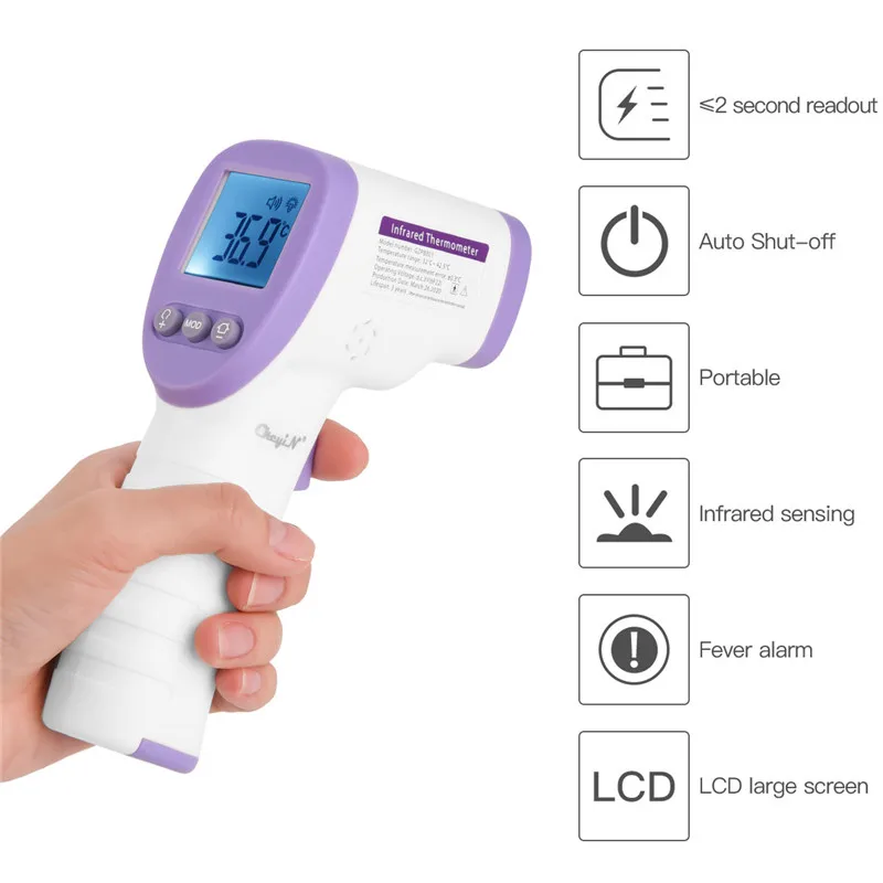 

Infrared Thermometer body Digital electronic Thermometer purpose Non-contact for Kids Adults Infrared Forehead Thermometer Gun