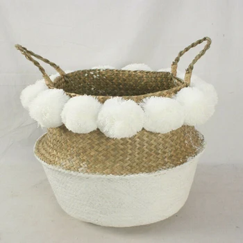

Decoration Flower Basket Ornament 36*31cm Accessory Parts Seagrass Pots