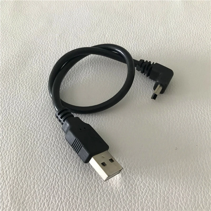 

USB 2.0 T-Type 90 Degree Up Angle 5Pin Adapter to USB Type A Male to Male Data Transfer Extension Power Cable 25cm