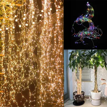 

100 LEDs String Lights with 10 Strands Copper String Fairys Lights Bunch Lights 3XAA Battery Operated Christmas Wedding Party